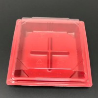 工厂供应定制一次性塑料黑红色塑料寿司盒与盖子