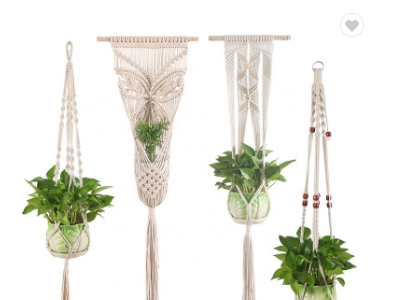 中国批发价格便宜的家庭装饰手工编织植物挂架