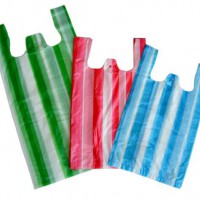 彩色条纹购物塑料袋
