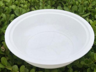 注射800ml PP白色一次性塑料米饭/汤/沙拉/面条包装碗