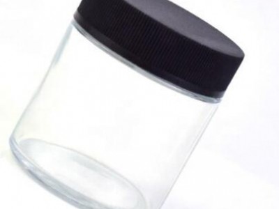 2盎司带盖罐，CBD油或花玻璃罐，透明玻璃罐60毫升