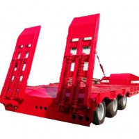 热重载40-60吨采用28吨起落架低平板半挂车低床挖掘机